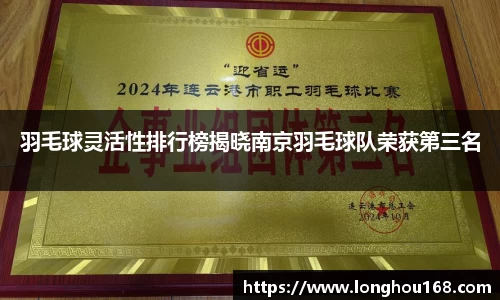 羽毛球灵活性排行榜揭晓南京羽毛球队荣获第三名